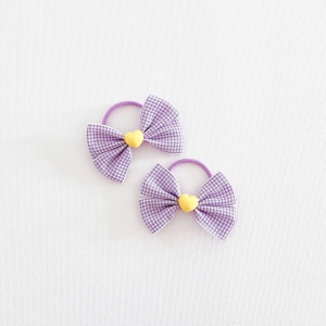 Girl Hair Tie Bow Heart Pair (GPT9149)